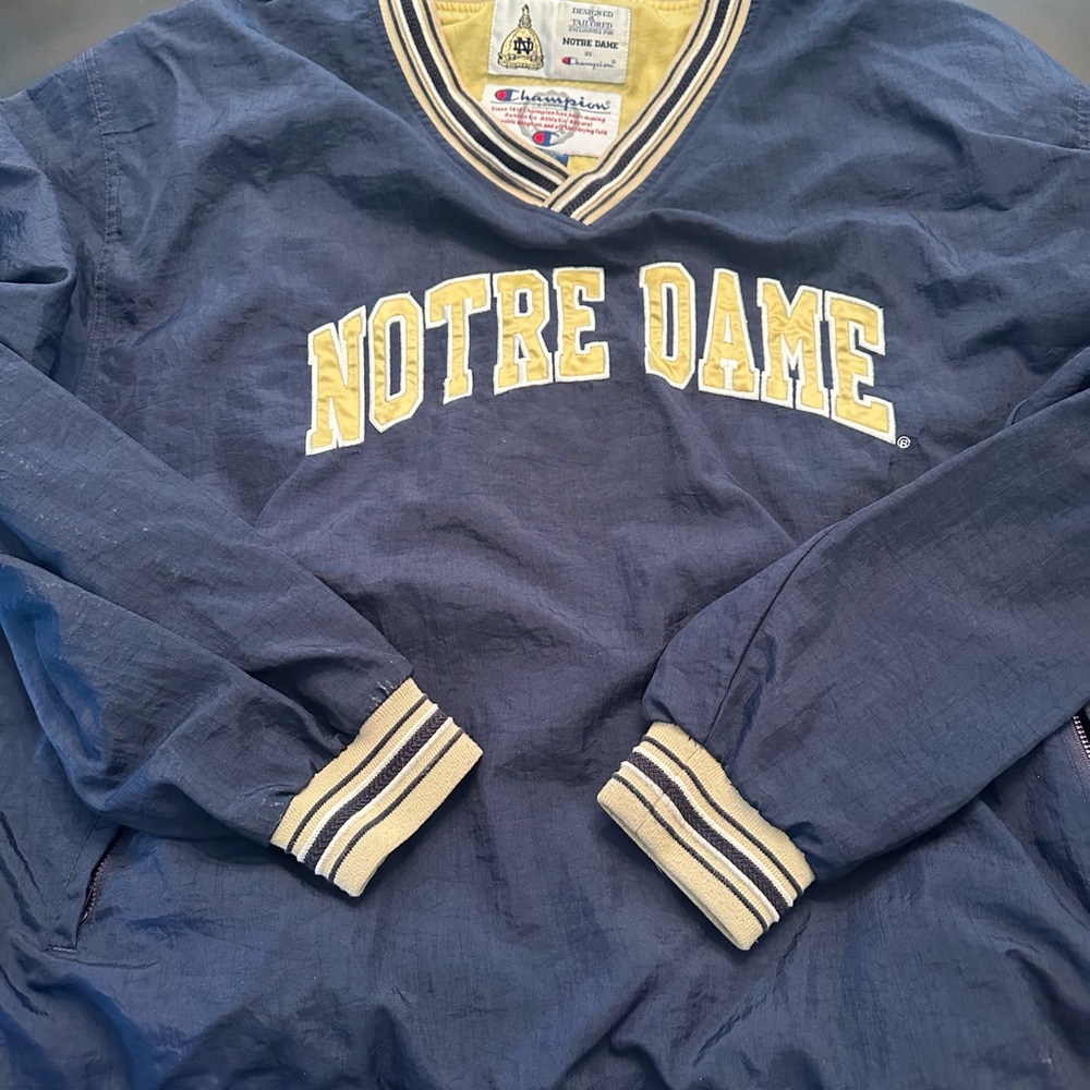 Vintage Embroidered Notre Dame Pullover XL